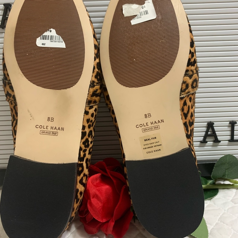 NWT Cole Haan Modern Classics Loafer ( Women) Printed Ocelot Calf Hair - Picture 8 of 13
